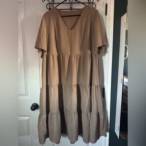 Brown Tiered Maxi Dress